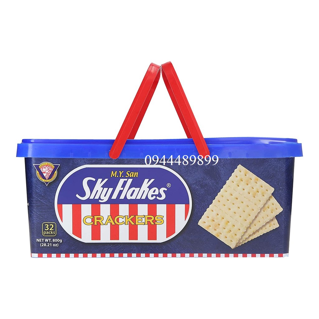 Bánh Quy Không Đường Skyflakes Crackers- Hương vị Tự Nhiên - Hộp 800g -đồ ăn vặt