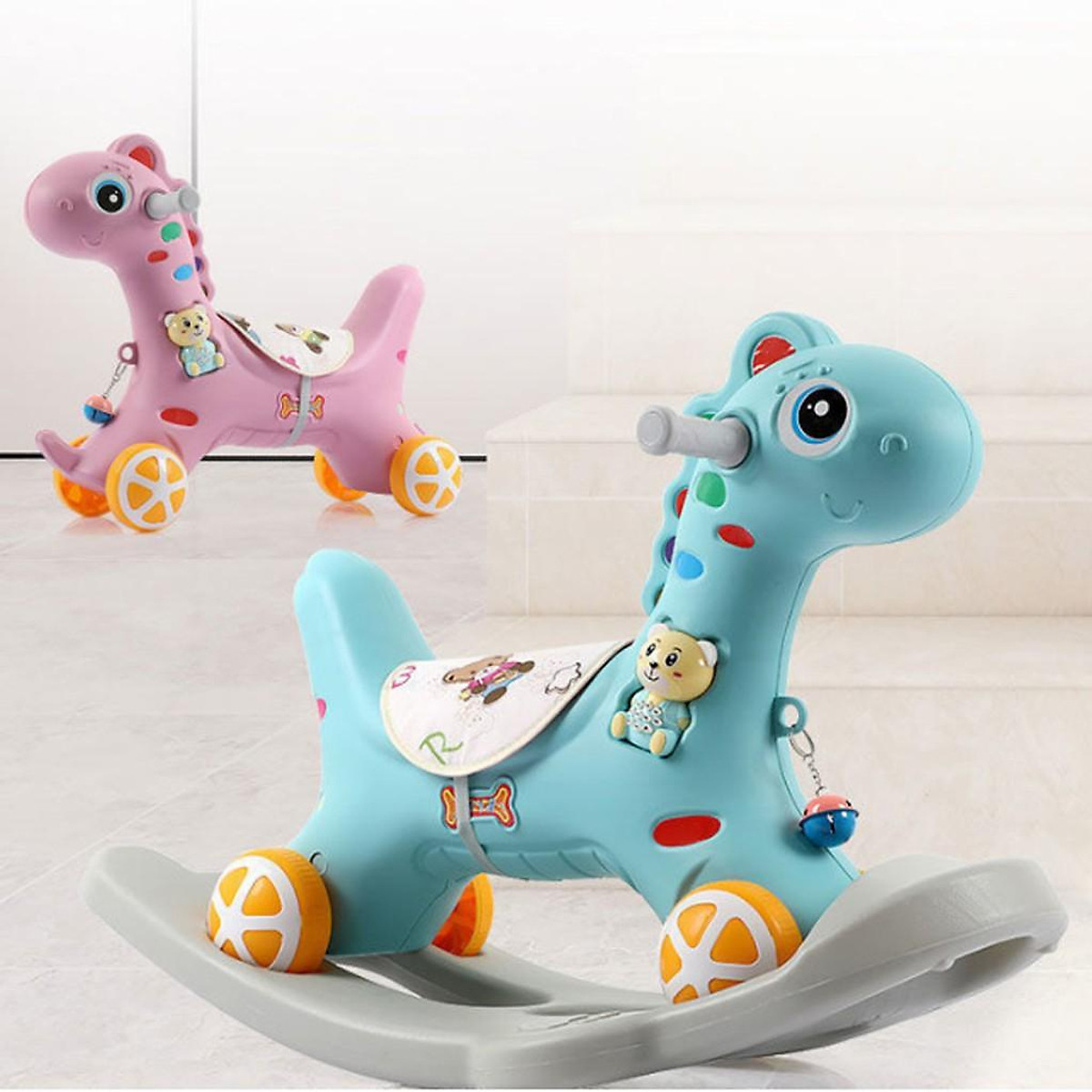 Ngựa bập bênh 2 in 1 vừa bập bênh vừa ủn chân cho bé