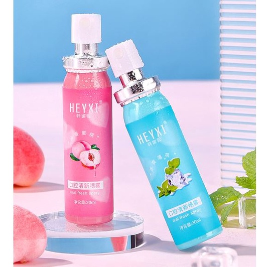Xịt thơm miệng kháng khuẩn chính hãng nội địa Trung hương bạc hà the mát và đào ngọt