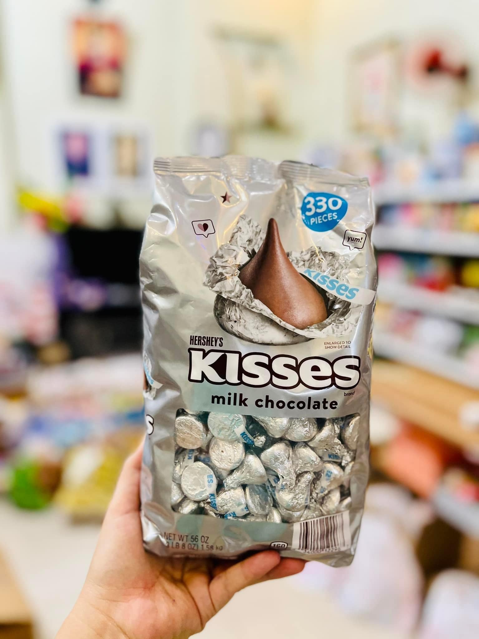 Kẹo Chocolate Hershey s Kisses Milk Chocolate Gói 1,58 Kg Của Mỹ