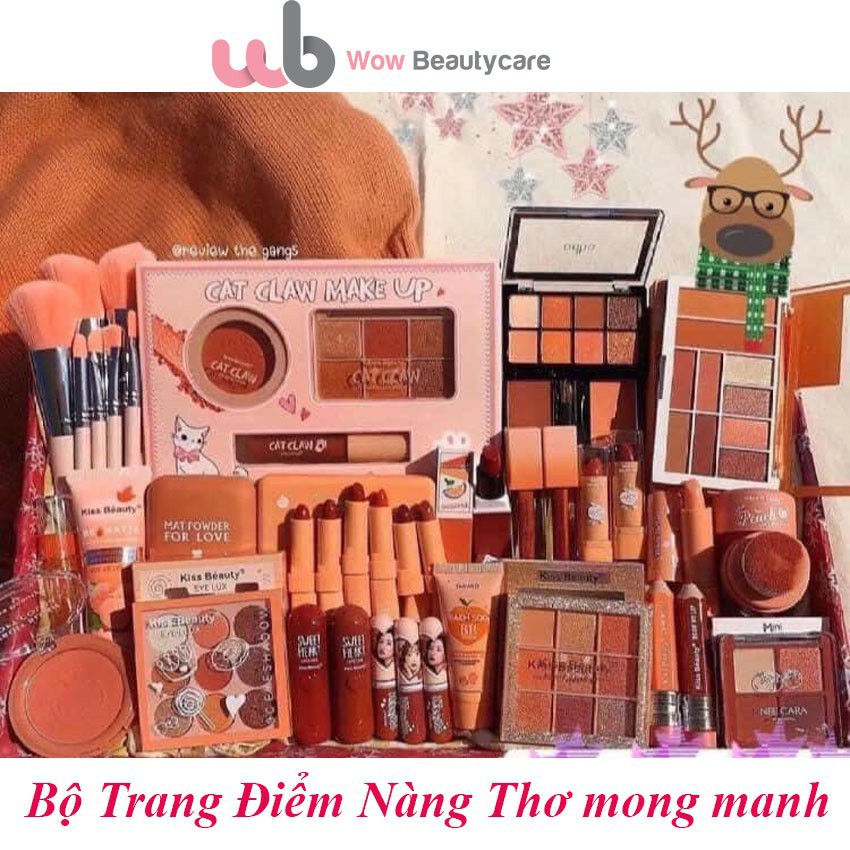 [HCM]Bộ Trang Điểm Nàng Thơ siêu Khủng gồm 34 món Makeup đầy đủ cho các Nàngthoải mái kết hợp nhiều Kiểu Trang điểm nè. Tặng ngay 1 túi Gấu siêu dễ Thương.#botrangdiemn #setrangdiem #wowcosmeticbeauty