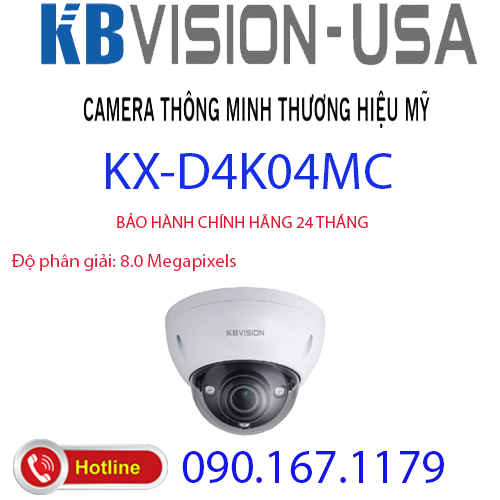 HCMCamera Dome HDCVI hồng ngoại 4K KBVISION KX-D4K04MC