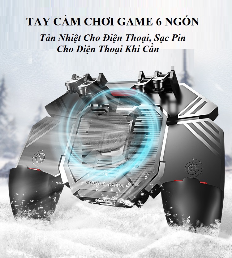 Tay cầm chơi game pubg ak77 có quạt tản nhiệt cho điện thoại