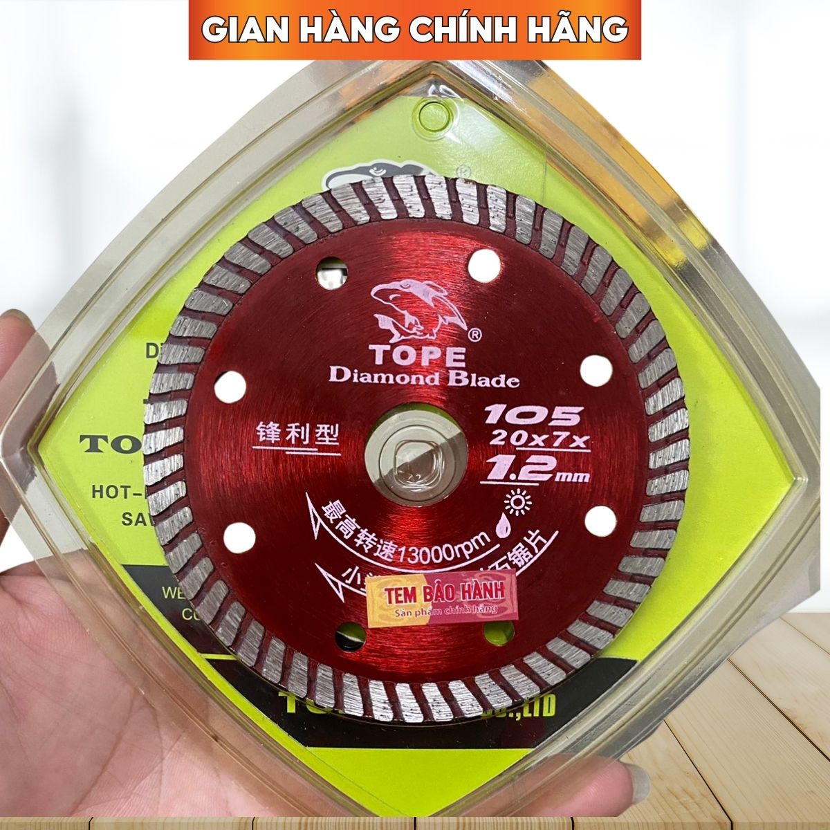 Lưỡi Cắt Gạch Men Bóng Kiếng Đá Ốp Lát Tope Phi 105mm / Chuyên Dùng Cho Máy Cầm Tay