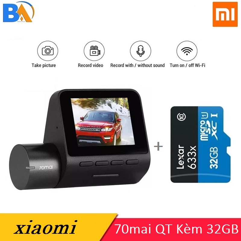 Camera Hành Trình Xiaomi 70mai Dash Camera Pro - Kèm thẻ 32GB A1 - PHIÊN BẢN QUỐC TẾ - BẢO HÀNH 12 THÁNG