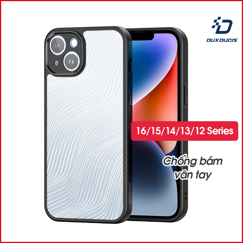 Ốp lưng dux ducis iphone 16/16 plus/16 pro/max/15/15 plus/15 pro/max/14/14 plus/14 pro/max/13/13 pro/max/12/12 pro/max - viền tpu mềm, mặt lưng pc cứng, chống vân tay