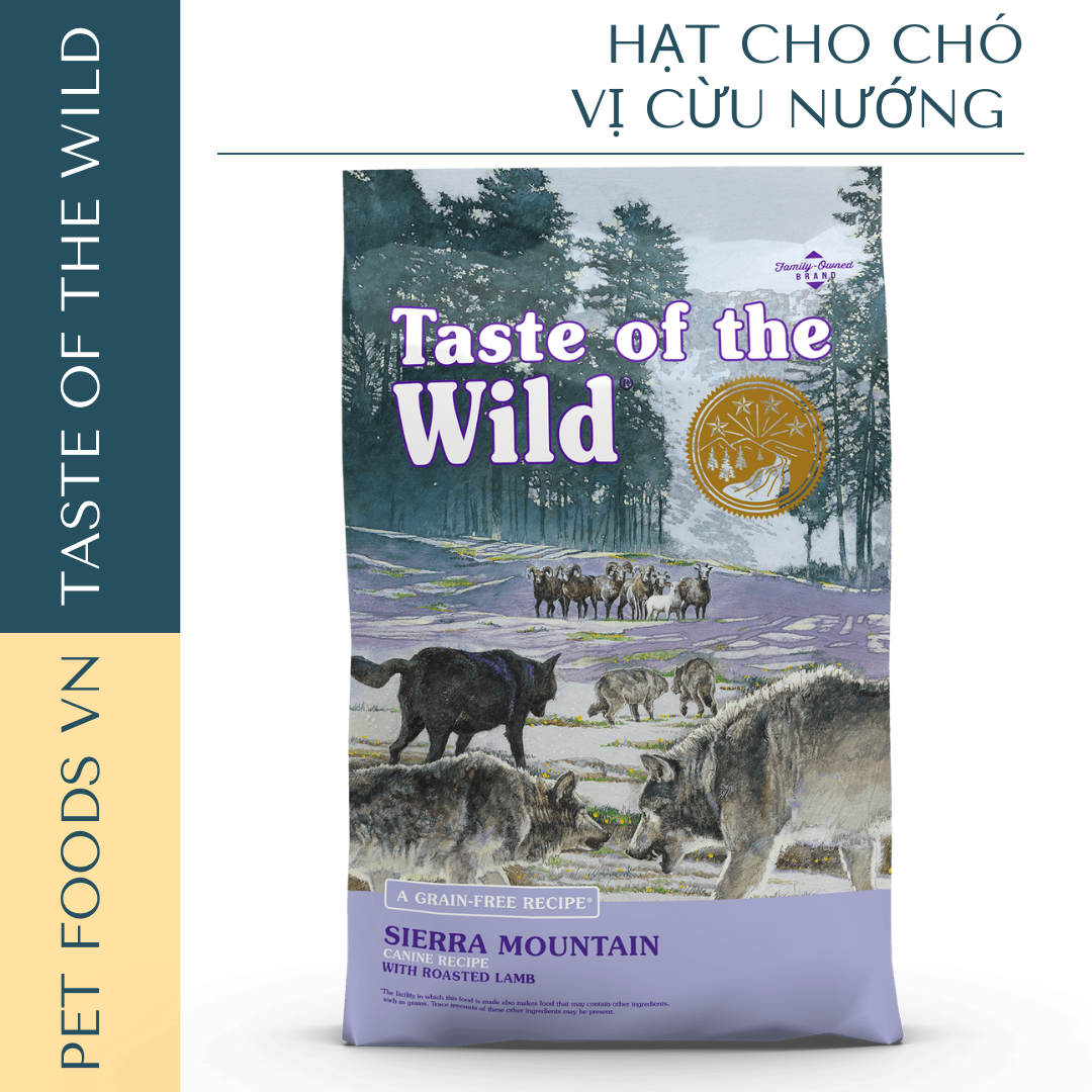 Hạt cho chó TASTE OF THE WILD Sierra Mountain vị Cừu Nướng