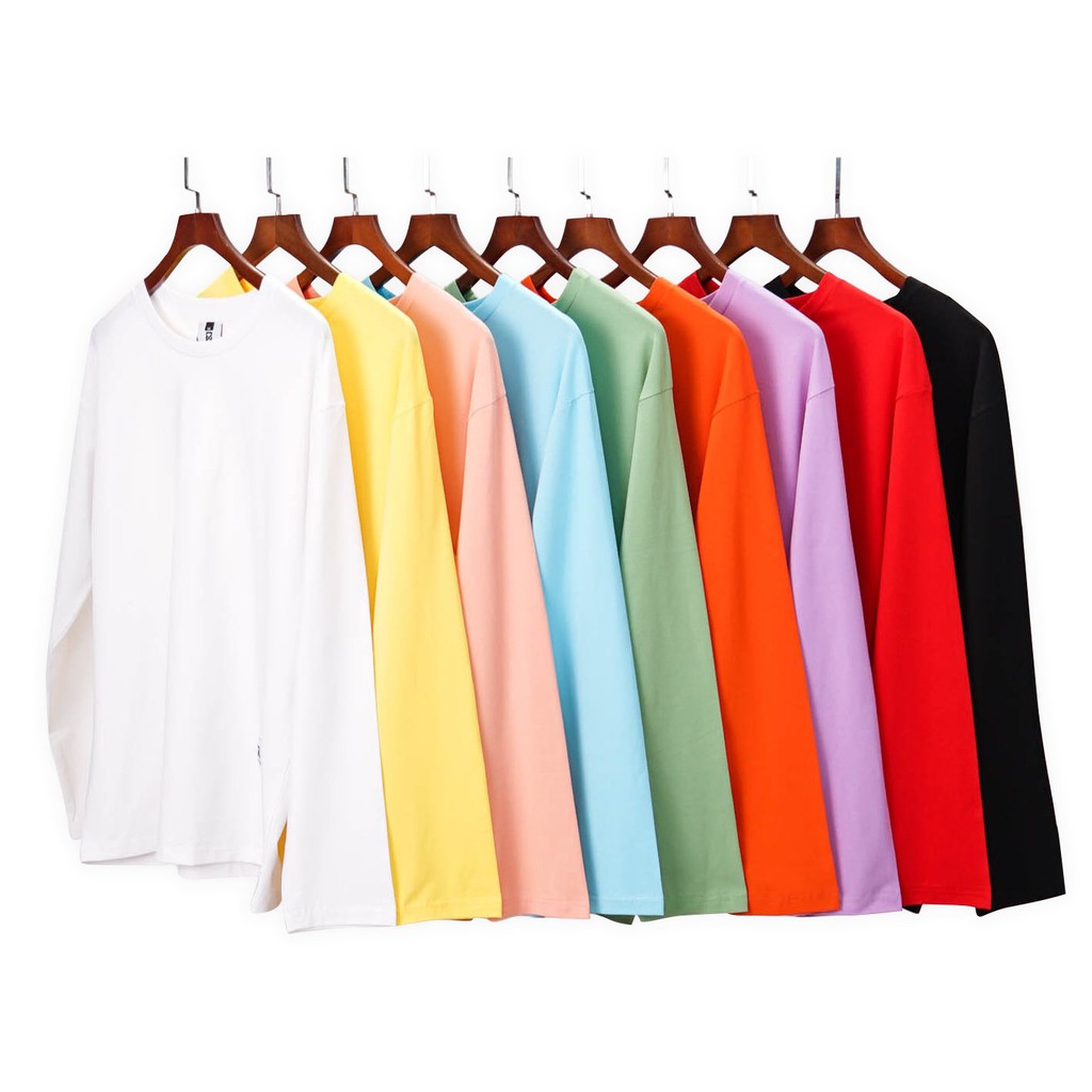 Áo thun dài tay N7 Basic Tee phông trơn nam nữ lỡ oversize form rộng sweater ulzzang Hàn Quốc