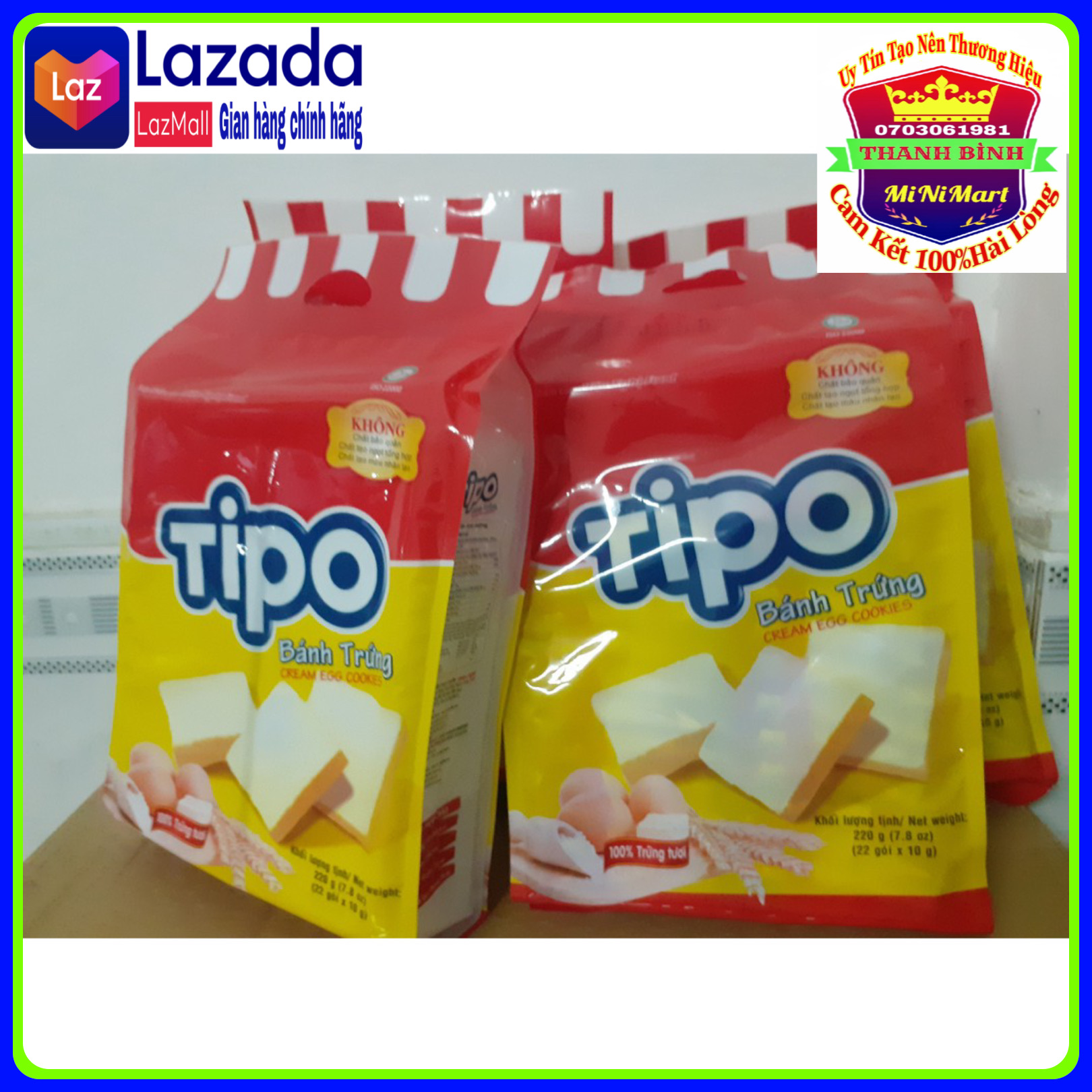 BÁNH TRỨNG KEM TIPO HỮU NGHỊ GÓI 220g x22 gói