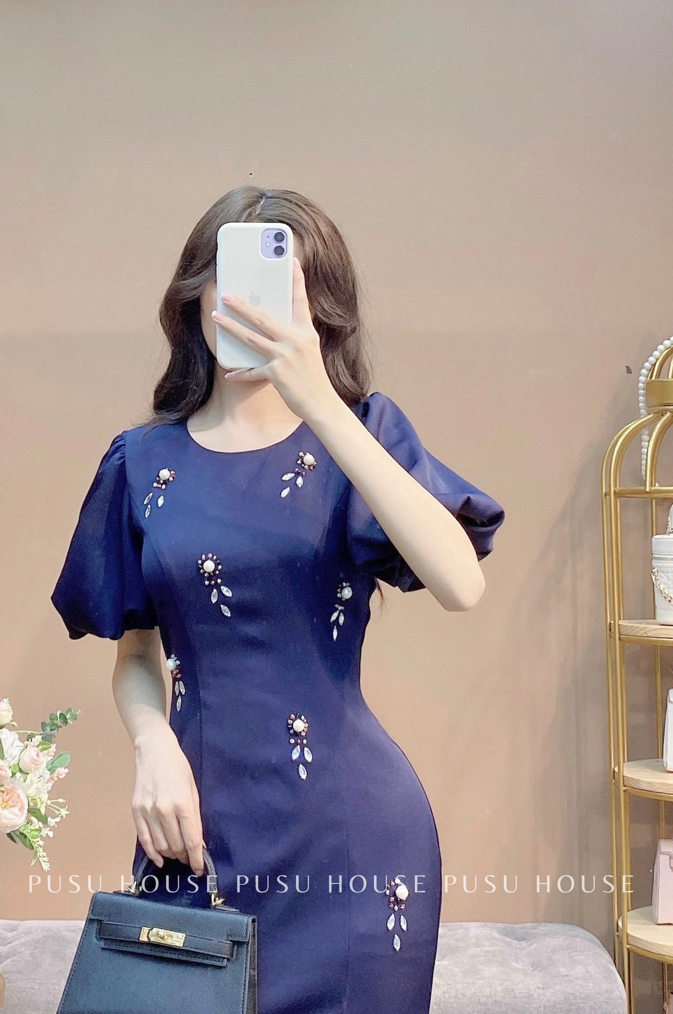 Đầm thiết kế đuôi cá đính hạt cao cấp b152 - pusu house