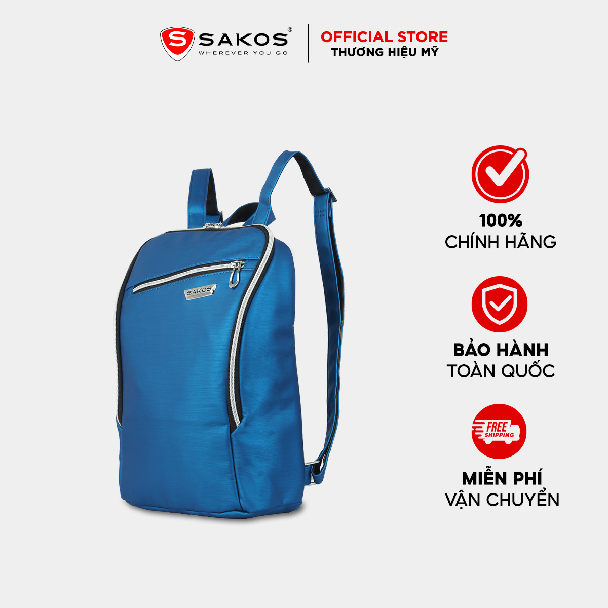 High-Quality Ultra-Light Women's Backpack Sakos Xavia - High-Quality Polyester Material, Good Water Repellency, Soft and Durable.