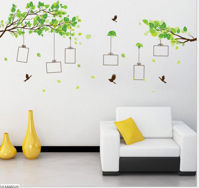 Decal dán tường khung ảnh cành cây DCX023