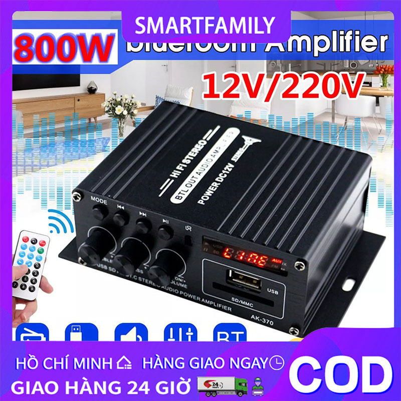 Bộ khuếch đại công suất ak370 bộ khuếch đại âm thanh rạp hát tại nhà bộ khuếch đại bluetooth class d 2 kênh đầu vào usb/sd aux bộ khuếch đại công suất âm thanh bluetooth kỹ thuật số hifi mini sf