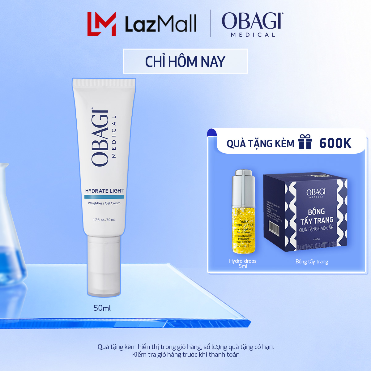 Kem Dưỡng Dạng Gel Mỏng Nhẹ Cấp Ẩm Lên Đến 24h Obagi Hydrate Light ™