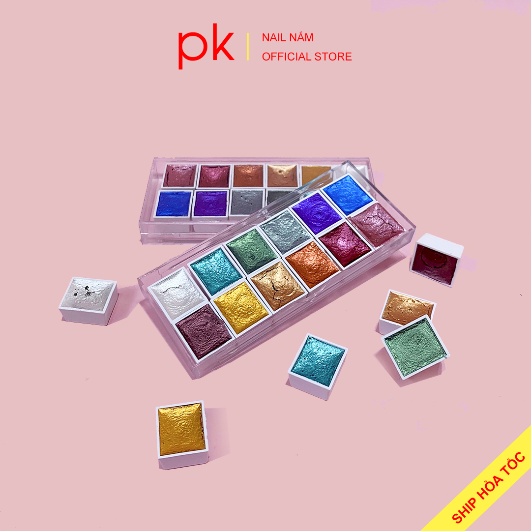 Set 6 màu gel vẽ nail, gel vẽ nhũ loang ánh kim nghệ thuật