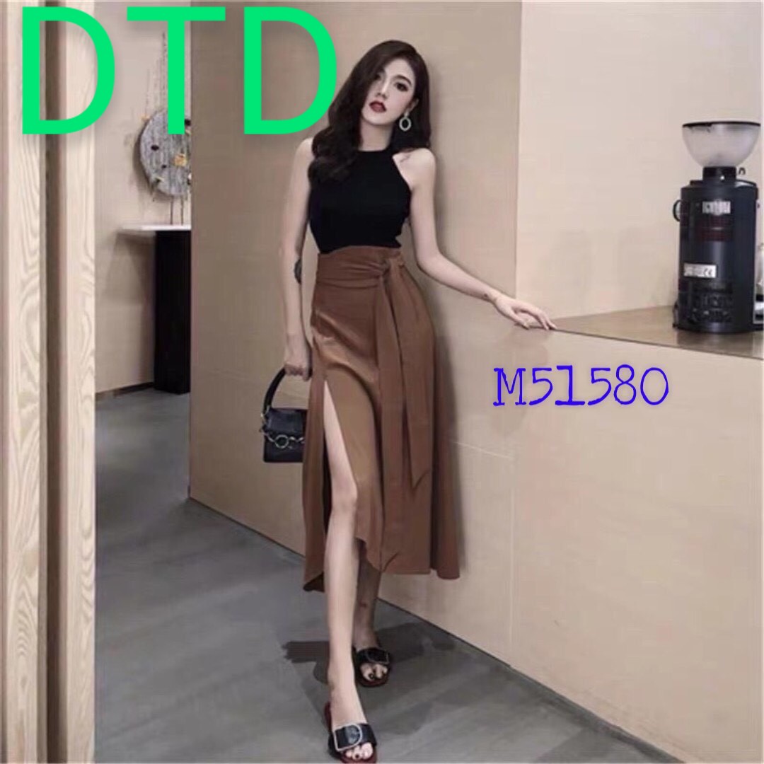 Sét áo kèm chân váy dài sẻ tà siêu hót hít , thời trang nữ dtd