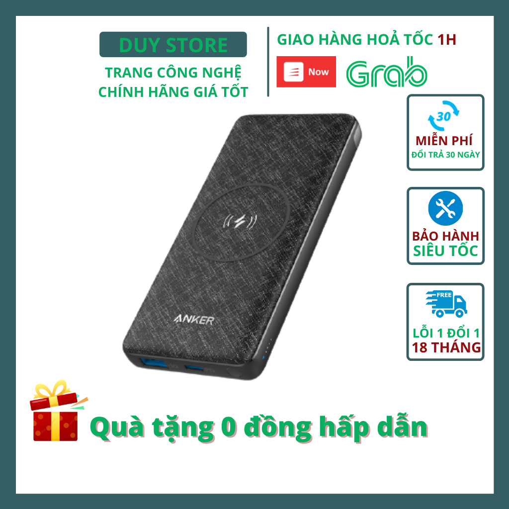 Sạc dự phòng không dây Anker A1617 PowerCore III 10000mAh - Fullbox bảo hành 18 tháng toàn quốc - halustore