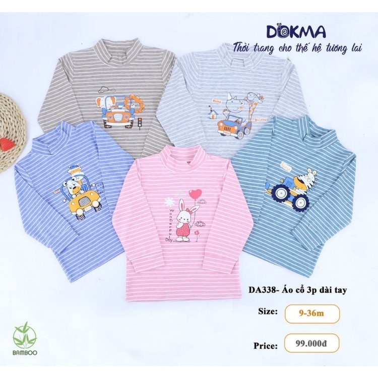 Áo giữ nhiệt cổ 3cm/3 phân Dokma cho bé chất sợi tre mềm mịn DA338,