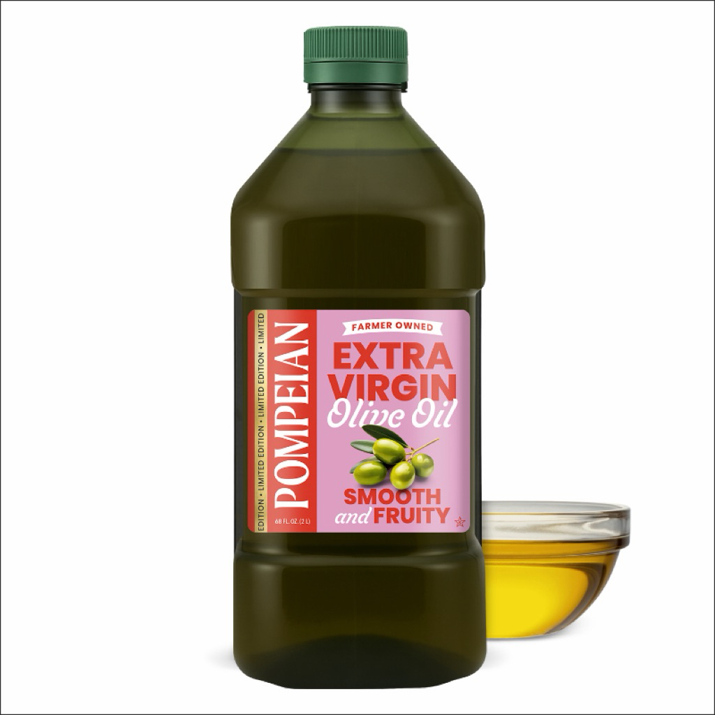 (U.S.A)Dầu Olive Ép Lạnh POMPEIAN EXTRA VIRGIN OLIVE OIL – SMOOTH & FRUITY Chuẩn Mỹ Bản Limit Giới Hạn Chai 2L