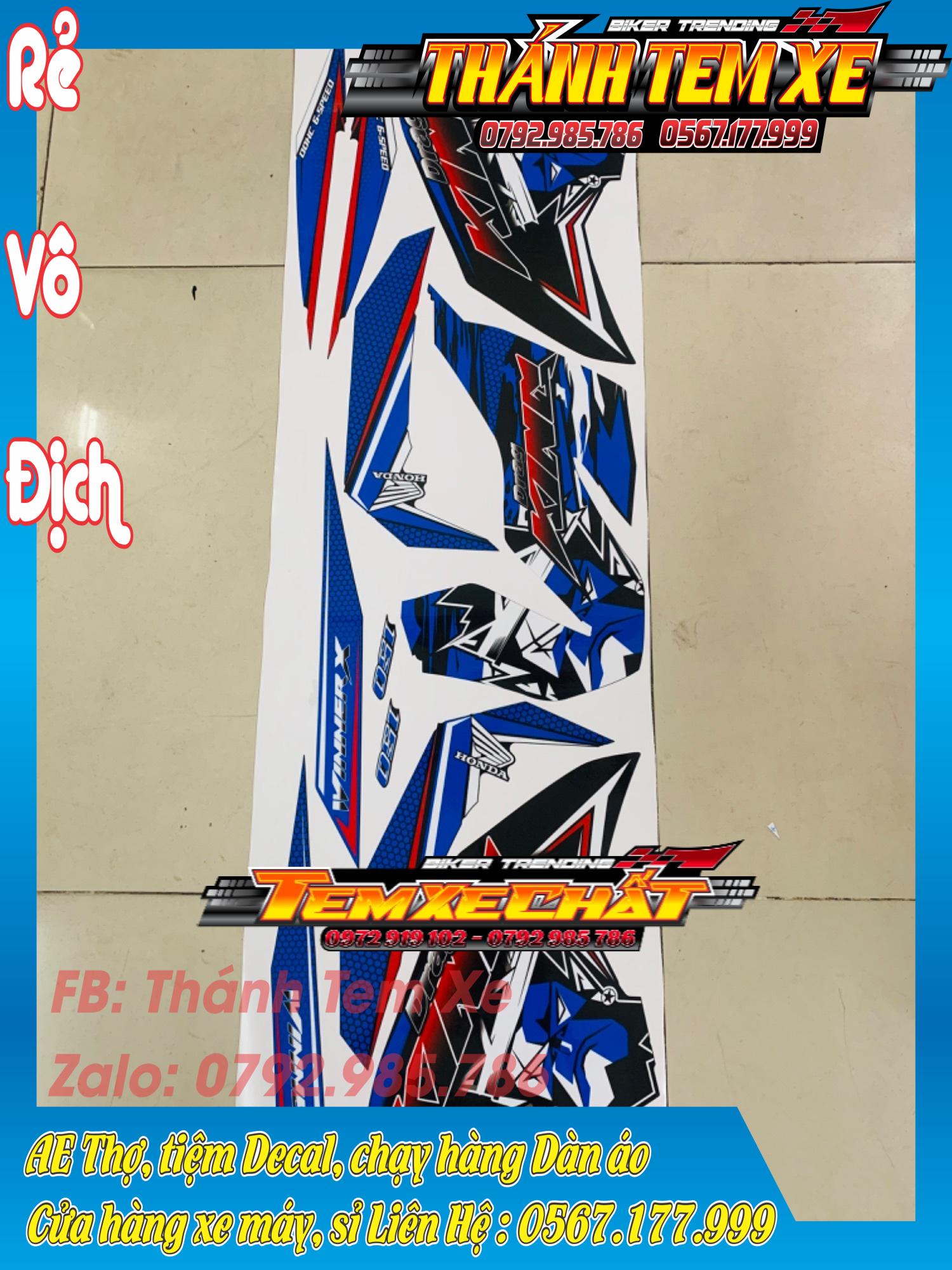Tem rời Winner X mẫu Kingdrag xanh đen