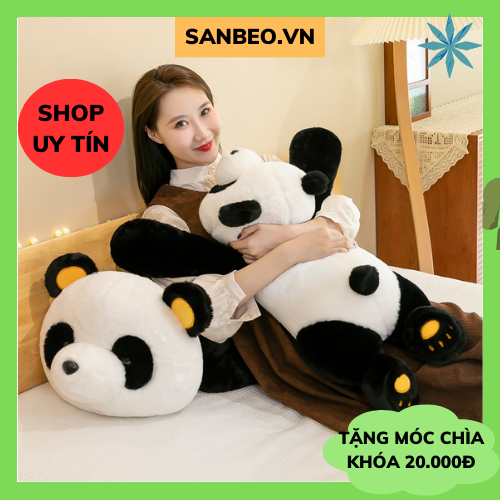 Gấu bông gấu trúc gấu bắc cực nằm ngủ dễ thương, thú nhồi bông gấu bắc cực sang trọng - sanbeo.vn