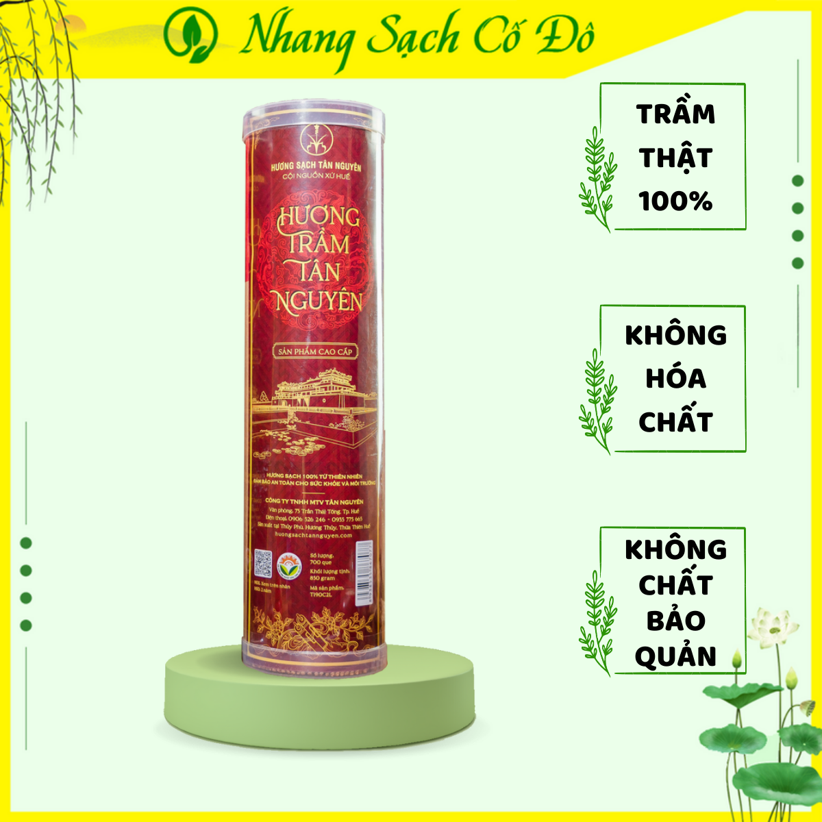 Hương trầm Tân Nguyên, trầm hương, nhang trầm sạch thơm từ thiên nhiên, an toàn sức khỏe, ống lớn