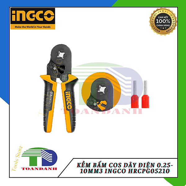Kềm bấm cos dây điện 0.25-10mm3 ingco hrcpg05210