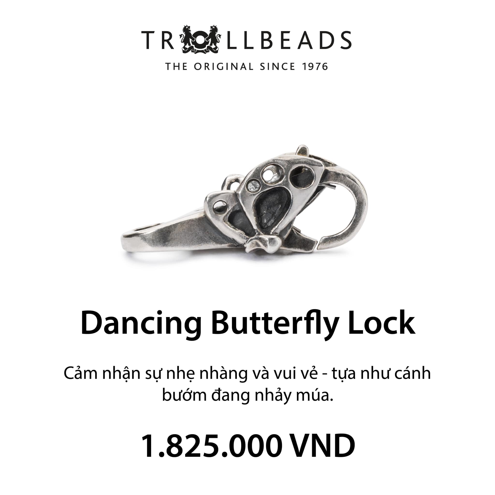 TROLLBEADS Khóa bạc cao cấp Dancing Butterfly Lock TAGLO-00058