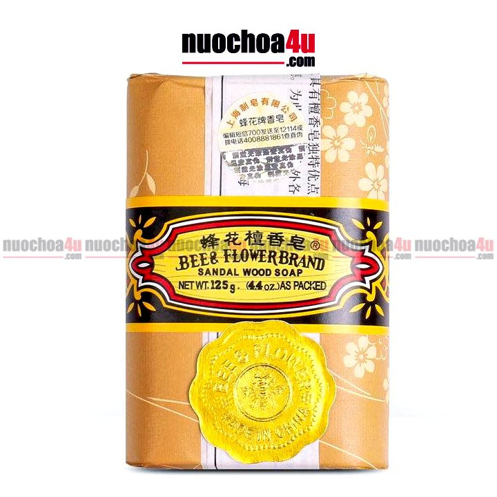 Xà bông cục trầm - bee & flower brand - sandal wood soap 125g