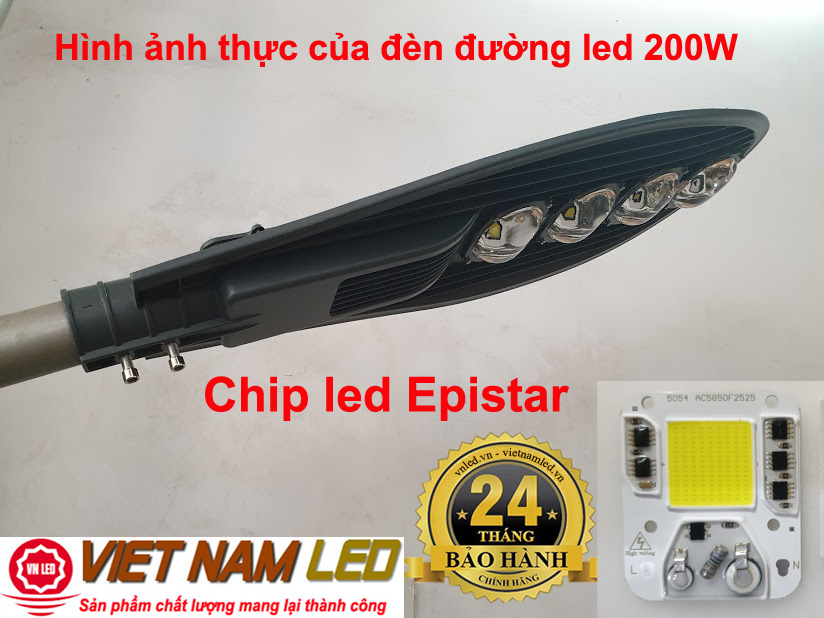 Đèn đường led 200w 4 mắt led, vnled, vietnamled, 0936395395