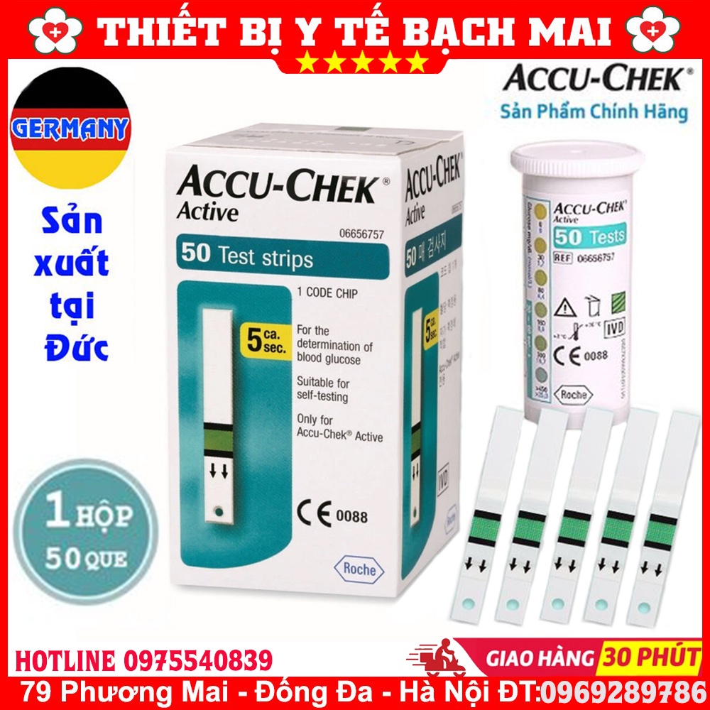 ✅ ACCU CHEK ACTIVE 50 Que - Que Thử Đường Huyết Accu-chek Active