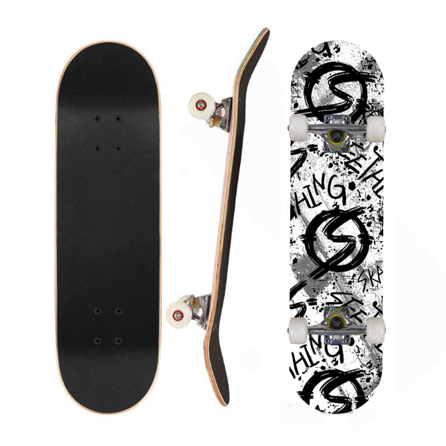 Ván Trượt Skateboard Chuyên Nghiệp, Ván Trượt Cỡ Lớn Đạt Chuẩn Thi Đấu Bánh Cao Su, Mặt Nhám Chống Trơn Trượt, Ván Gỗ Dày Khung Hợp Kim Chắc Chắn (80cm x 20cm)