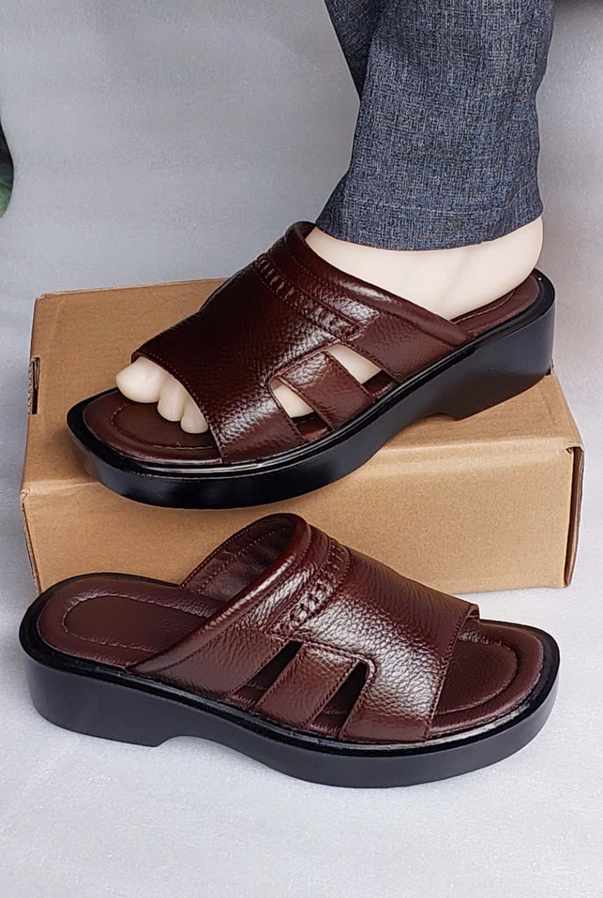 [HCM]Dép Nam Quai Ngang Da Bò Cao Cấp Mã Số TM2( dép chuẩn size )