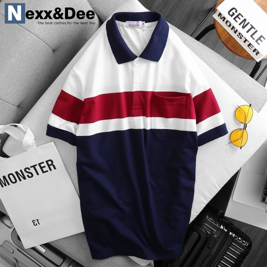 Áo thun polo nam áo thun cá sấu có cổ bẻ trung niên phối cổ cao cấp - NS071