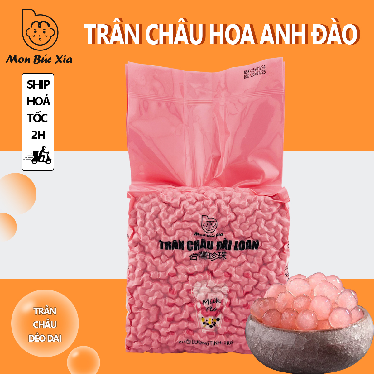 Trân châu hoa anh đào dẻo dai, túi 3kg