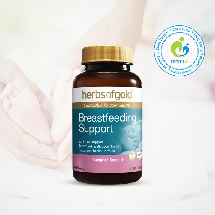 Viên uống lợi sữa tăng tuyến sữa cho mẹ sau sinh Herbs Of Gold Breastfeeding Support/Upspring Milkflow, Úc/Mỹ