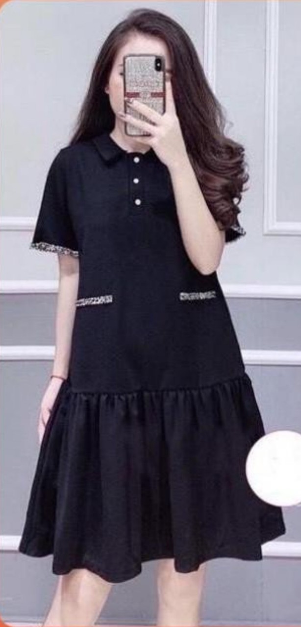 Đầm công sở dáng suông đuôi cá phối túi Molys HT8820