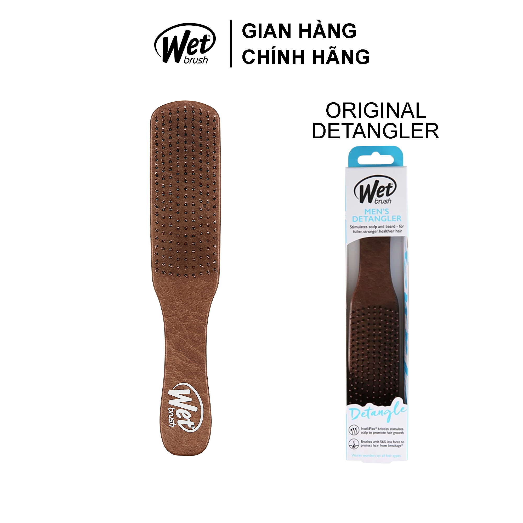 Lược gỡ rối WET BRUSH dòng truyền thống cho nam đơn sắc nâu