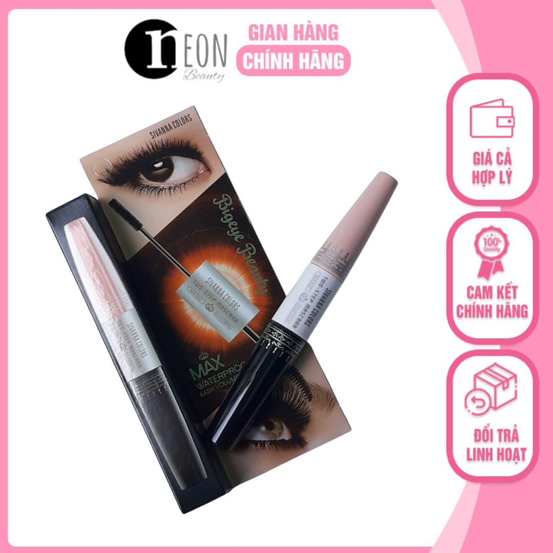 Mascara 2 đầu dài và dày mi chống nước sivanna 6x hf891 max waterproof t141 - neon beauty