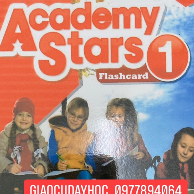Flashcard academy stars 1- 200 thẻ thiết kế 2 mặt - ép plastics bền đẹp