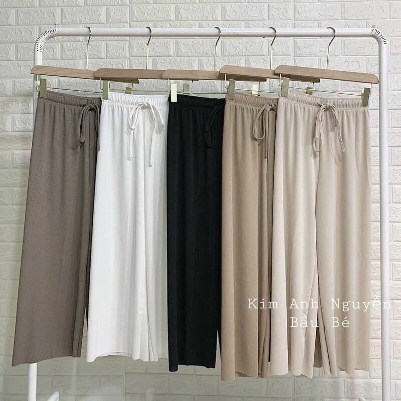 Quần tăm ống suông tôn dáng, quần ống sớ cạp chun chất tăm
