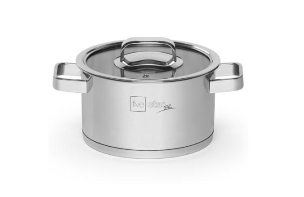 Nồi Inox 304 Fivestar Plus 20cm Quai Vuông Nắp Kính