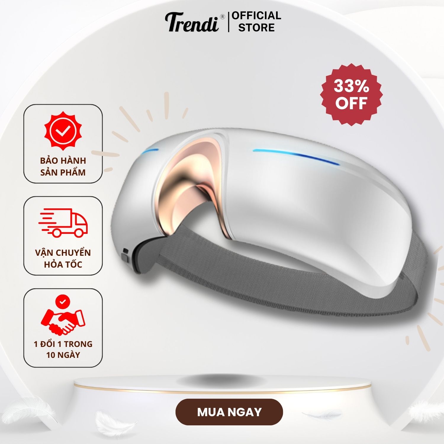 Máy massage mắt túi khí trendi b12 có 5 chế độ mát xa mắt - mát xa giải mỏi mắt và xoa bóp vùng thái dương