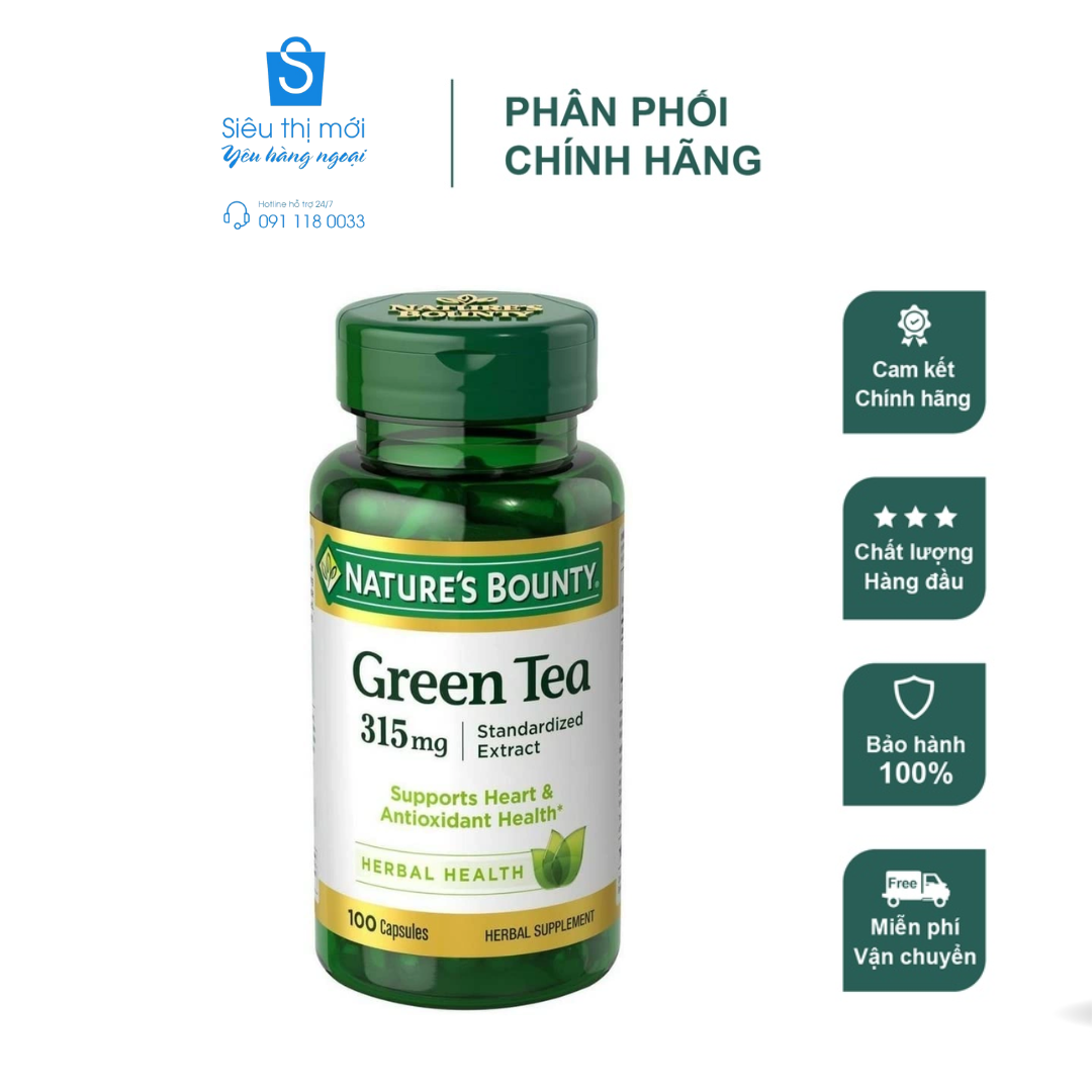 Nature’s Bounty Green Tea Extract 315mg, 100v 09/2023