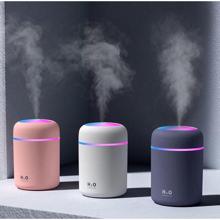 Máy phun sương mini h2o tạo độ ẩm, đèn led nhiều màu sắc - 300ml, phun 8h, - usb colorful humidifier