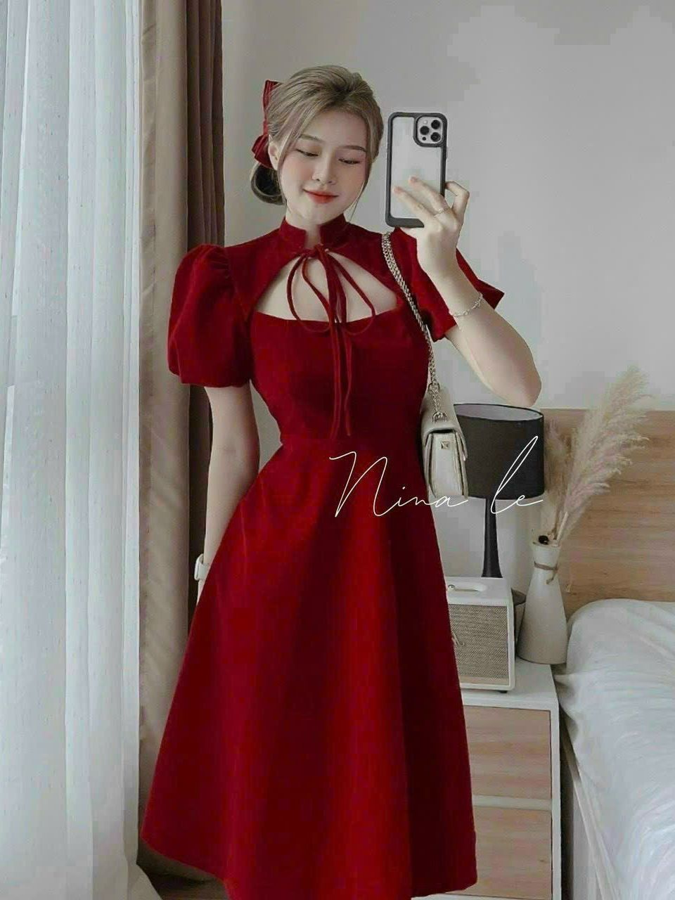 Váy nhung bé gái 111 tuổi màu đỏ đô cổ thủy thủ đính nơ Đầm nhung cho bé  hàng thiết kế chất liệu cao cấp  Giá Sendo khuyến mãi 219000đ 