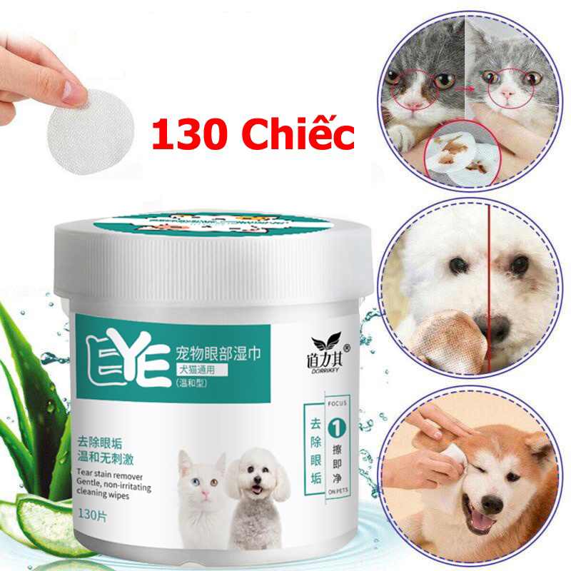 Hộp Khăn Lau Tai, Khăn Lau Nước Mắt Cho Chó Mèo Làm Sạch Vết Ố Vàng - Mã PKCMK13