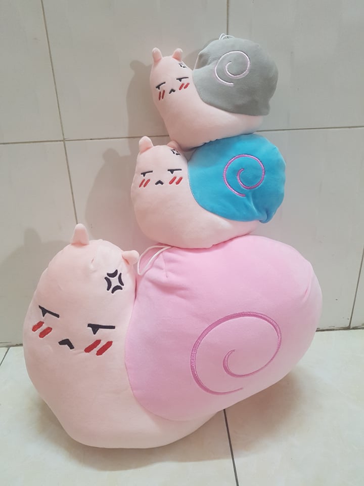 [HCM][Có VIDEO] Gấu bông ốc sên 2 mặt biểu cảm -gấu bông ốc sên siêu to kích thước 45x33cm - vải  trơn mịn bông trắng 4D