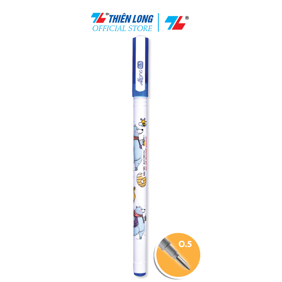 Combo 10 Bút gel 2 viên bi Thiên Long Flexoffice FO-GEL18/VN - Mực xanh
