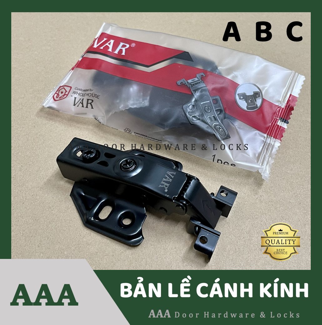 Bản lề bật hơi cánh kính, bản lề bật lắp cánh kính tủ bếp tủ áo, bản lề nội thất a b c